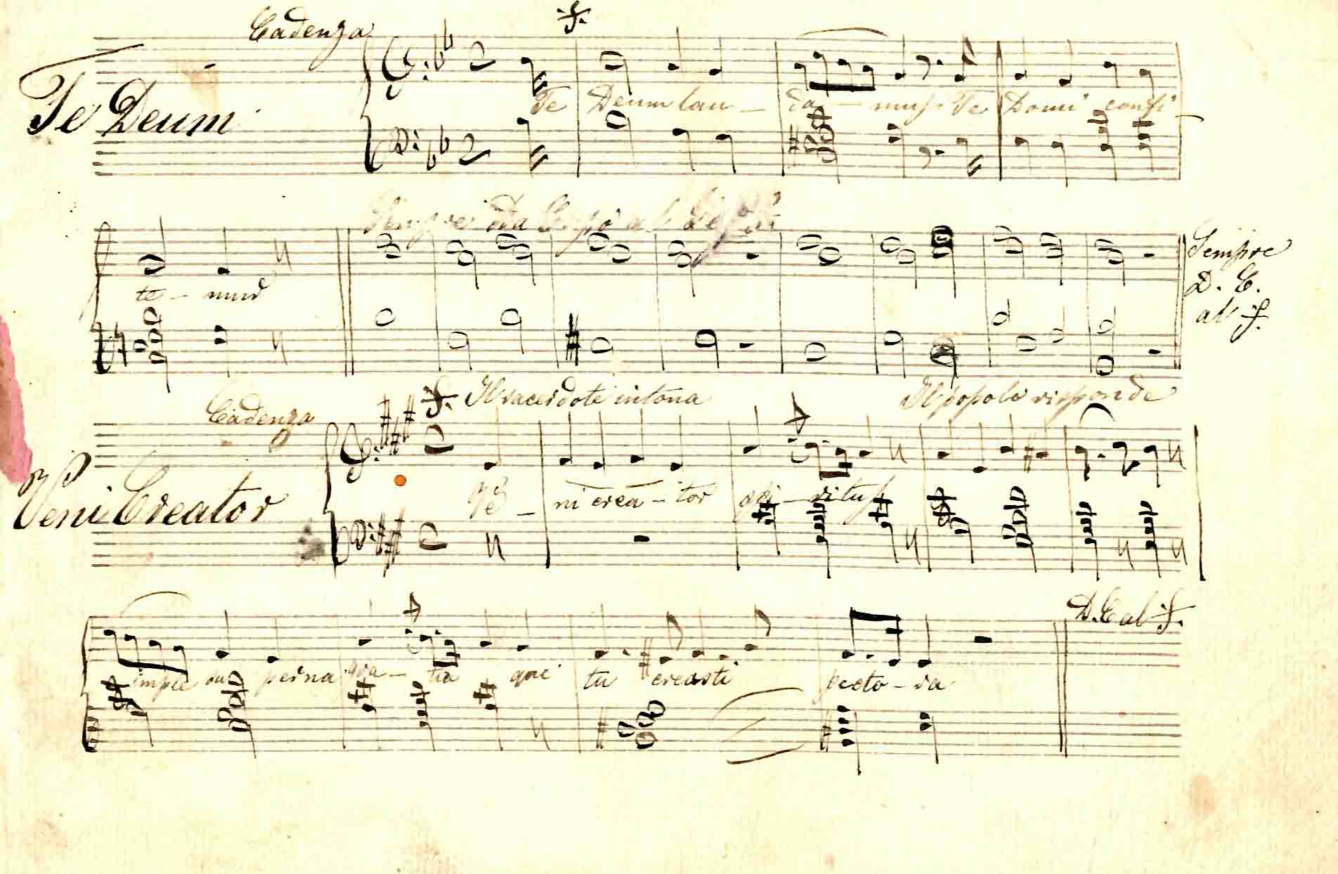 Te Deum. Veni Creator. Miserere. Al Sanctus. Cadenza. Litanie. Pastorale...
